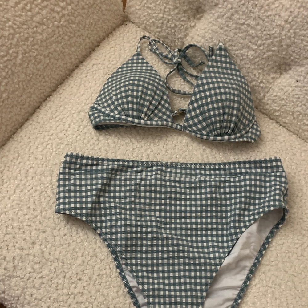 Women's Gingham Bikini Set - Blue